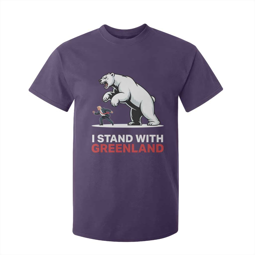I Stand With Greenland T Shirt For Kid Anti Fascist Political Parody Gift TS12 Purple Print Your Wear