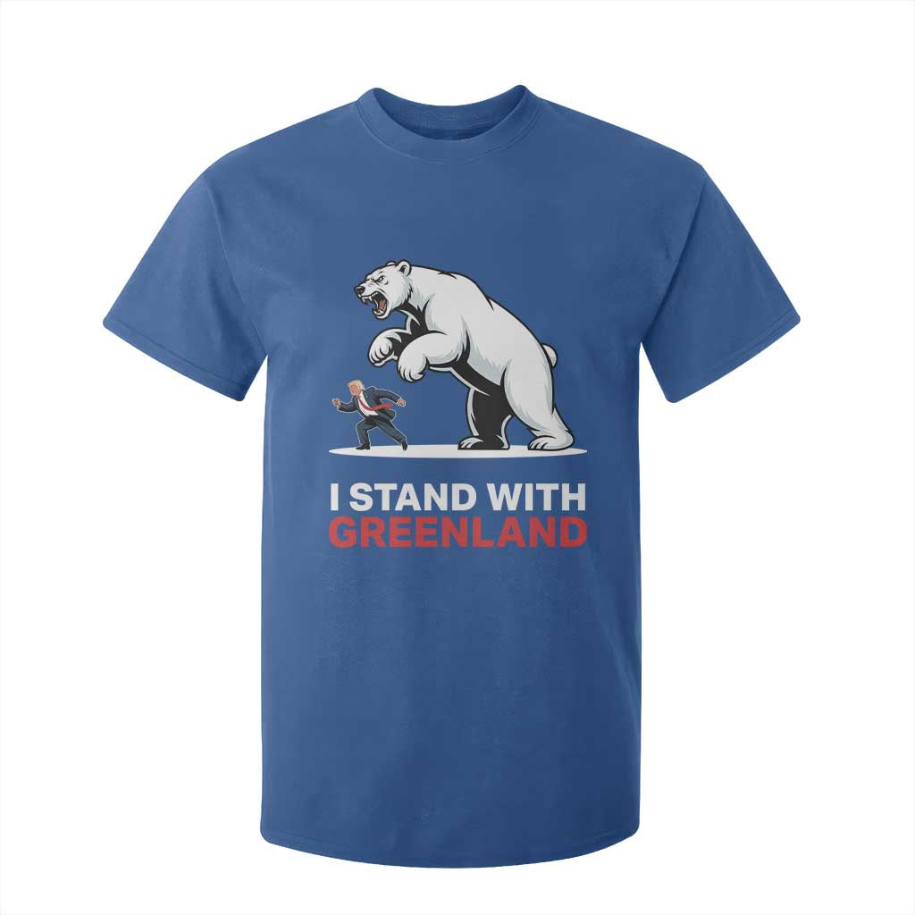I Stand With Greenland T Shirt For Kid Anti Fascist Political Parody Gift TS12 Royal Blue Print Your Wear