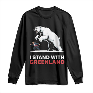 I Stand With Greenland Long Sleeve Shirt Anti Fascist Political Parody Gift TS12 Black Print Your Wear