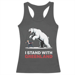I Stand With Greenland Racerback Tank Top Anti Fascist Political Parody Gift TS12 Dark Heather Print Your Wear