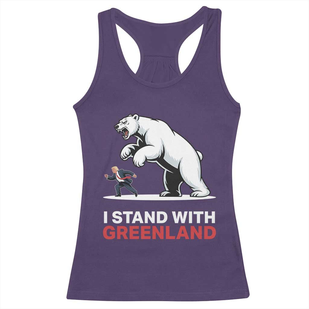 I Stand With Greenland Racerback Tank Top Anti Fascist Political Parody Gift TS12 Purple Print Your Wear