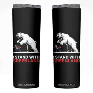 I Stand With Greenland Skinny Tumbler Anti Fascist Political Parody Gift TS12 Black Print Your Wear