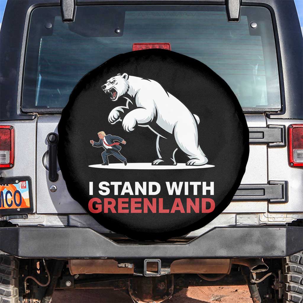 I Stand With Greenland Spare Tire Cover Anti Fascist Political Parody Gift TS12 No hole Black Print Your Wear