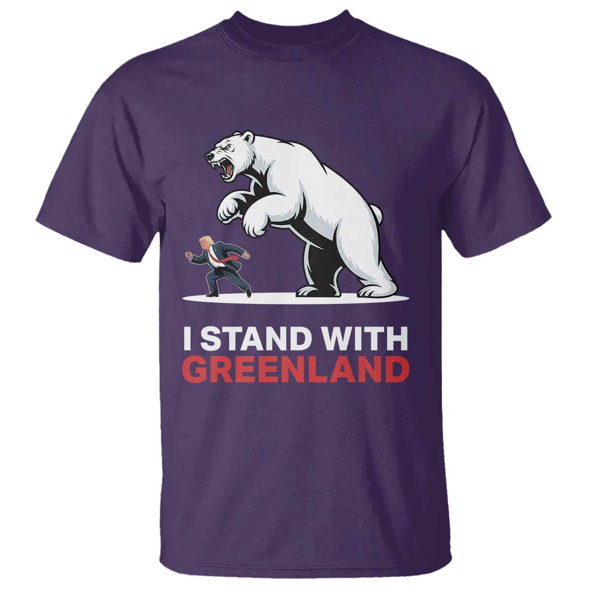 I Stand With Greenland T Shirt Anti Fascist Political Parody Gift TS12 Purple Print Your Wear