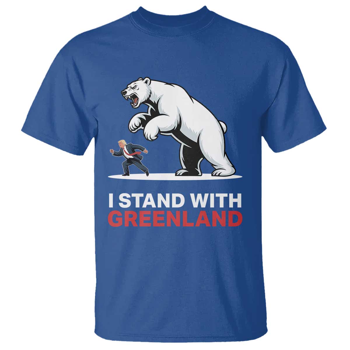 I Stand With Greenland T Shirt Anti Fascist Political Parody Gift TS12 Royal Blue Print Your Wear