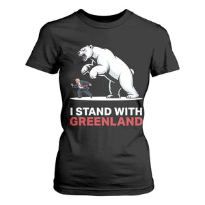 I Stand With Greenland T Shirt For Women Anti Fascist Political Parody Gift TS12 Black Print Your Wear