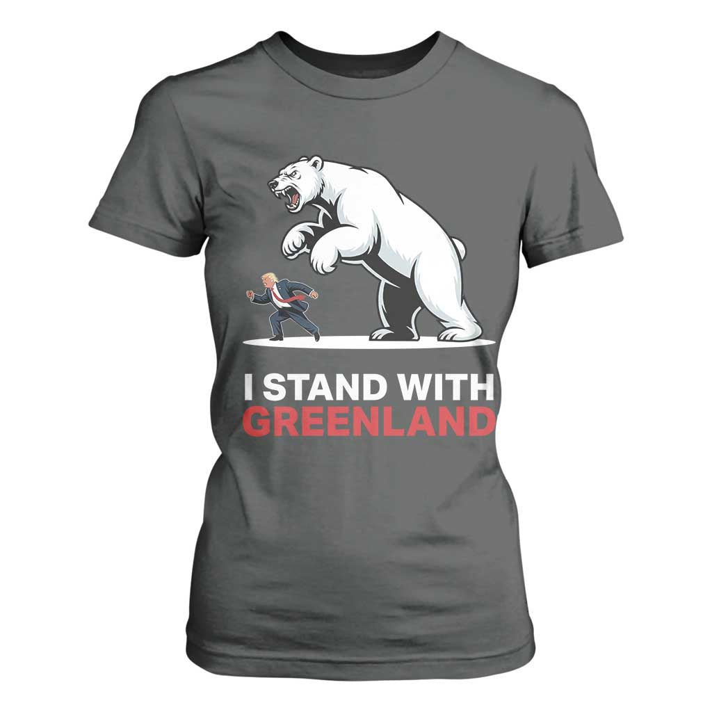 I Stand With Greenland T Shirt For Women Anti Fascist Political Parody Gift TS12 Dark Heather Print Your Wear