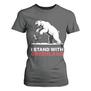 I Stand With Greenland T Shirt For Women Anti Fascist Political Parody Gift TS12 Dark Heather Print Your Wear