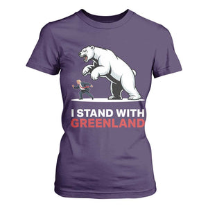 I Stand With Greenland T Shirt For Women Anti Fascist Political Parody Gift TS12 Purple Print Your Wear
