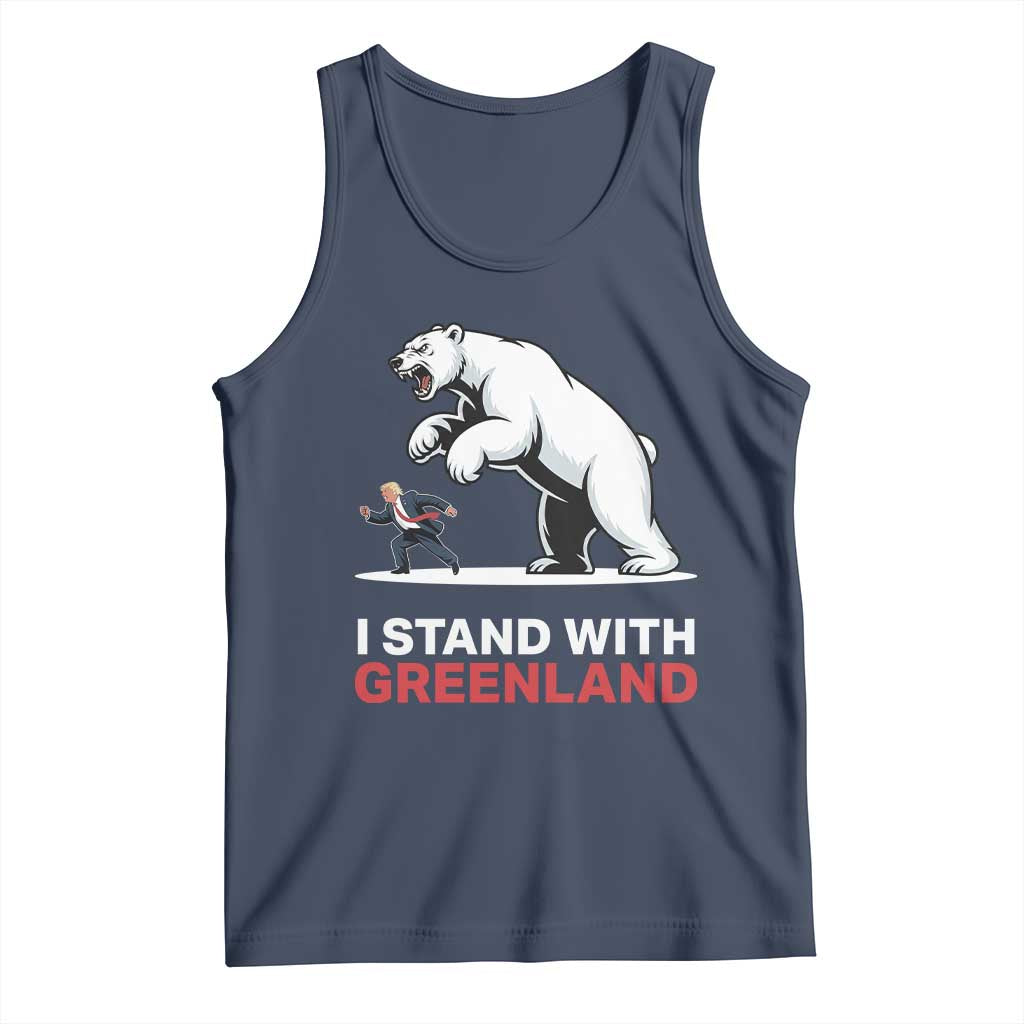 I Stand With Greenland Tank Top Anti Fascist Political Parody Gift TS12 Navy Print Your Wear