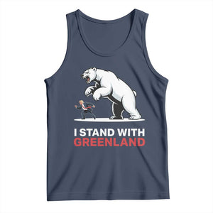 I Stand With Greenland Tank Top Anti Fascist Political Parody Gift TS12 Navy Print Your Wear