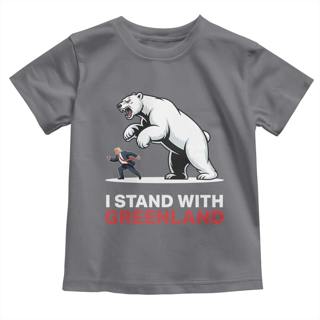 I Stand With Greenland Toddler T Shirt Anti Fascist Political Parody Gift TS12 Charcoal Print Your Wear