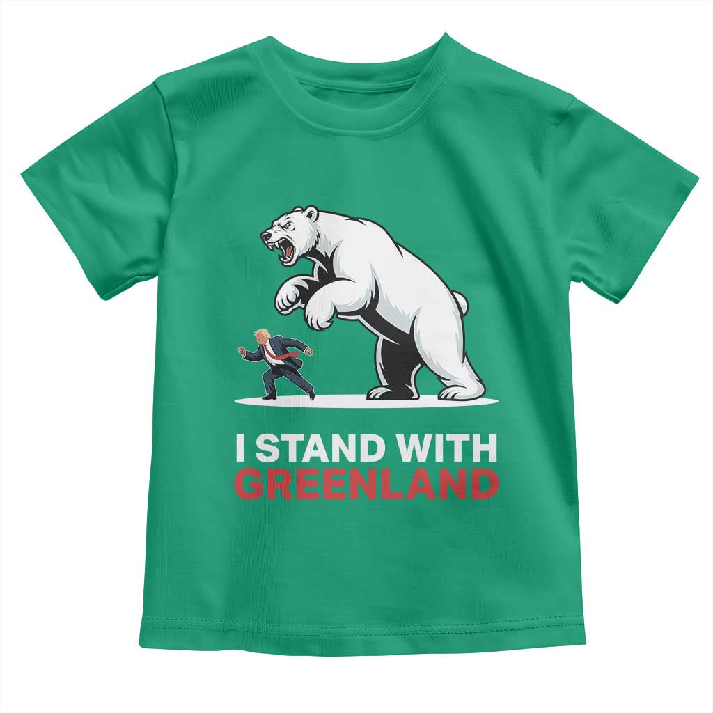 I Stand With Greenland Toddler T Shirt Anti Fascist Political Parody Gift TS12 Irish Green Print Your Wear