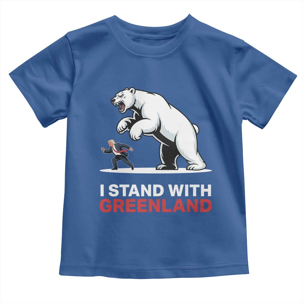 I Stand With Greenland Toddler T Shirt Anti Fascist Political Parody Gift TS12 Royal Blue Print Your Wear