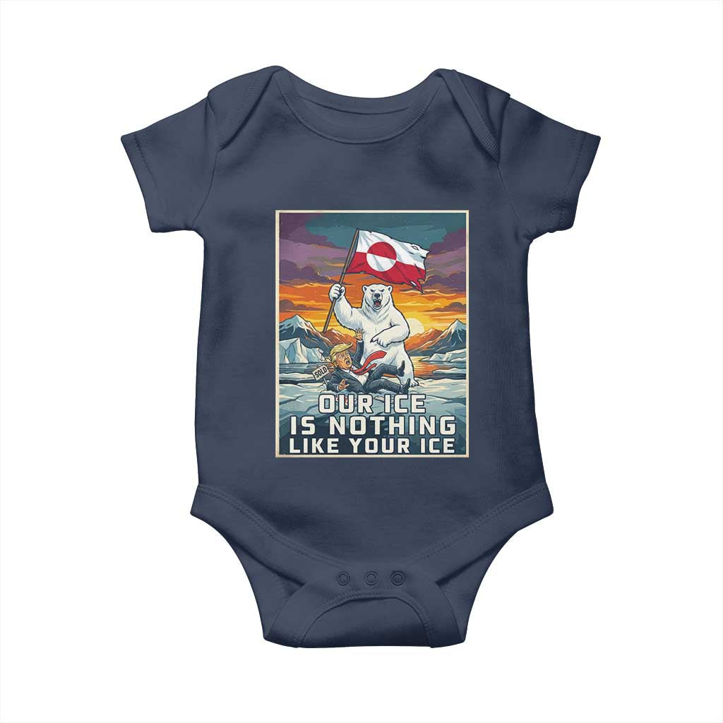 Funny Our Ice Is Nothing Like Your Ice Baby Onesie Greenland Support Gift TS12 Navy Print Your Wear