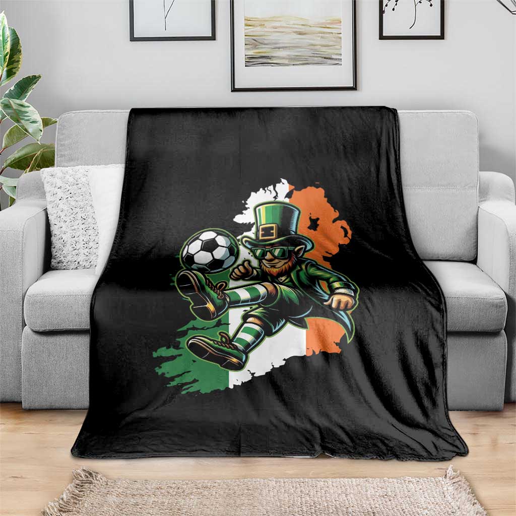 Funny Leprechaun Playing Soccer Throw Blanket St Patricks Day TS12 Print Your Wear