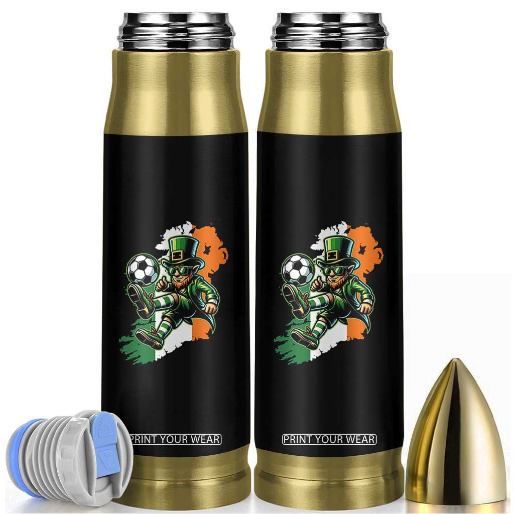 Funny Leprechaun Playing Soccer Bullet Tumbler St Patricks Day TS12 Black Print Your Wear