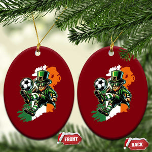 Funny Leprechaun Playing Soccer Ceramic Ornament St Patricks Day TS12 Print Your Wear