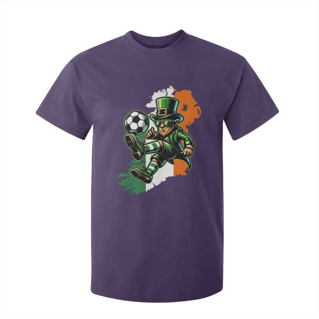 Funny Leprechaun Playing Soccer T Shirt For Kid St Patricks Day TS12 Purple Print Your Wear