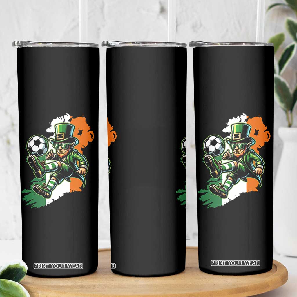 Funny Leprechaun Playing Soccer Skinny Tumbler St Patricks Day TS12 Print Your Wear
