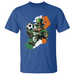 Funny Leprechaun Playing Soccer T Shirt St Patricks Day TS12 Royal Blue Print Your Wear