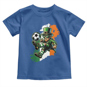 Funny Leprechaun Playing Soccer Toddler T Shirt St Patricks Day TS12 Royal Blue Print Your Wear