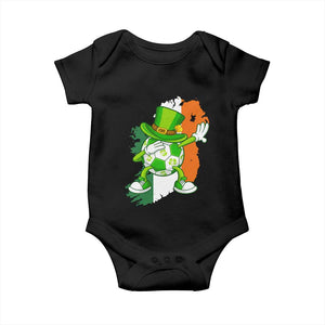 Funny Dabbing Soccer Ball Baby Onesie St Patricks Day TS12 Black Print Your Wear