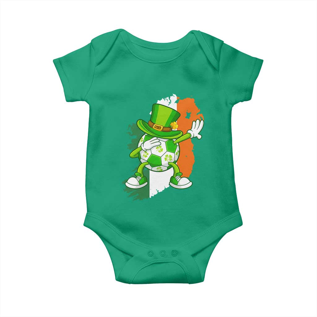Funny Dabbing Soccer Ball Baby Onesie St Patricks Day TS12 Irish Green Print Your Wear