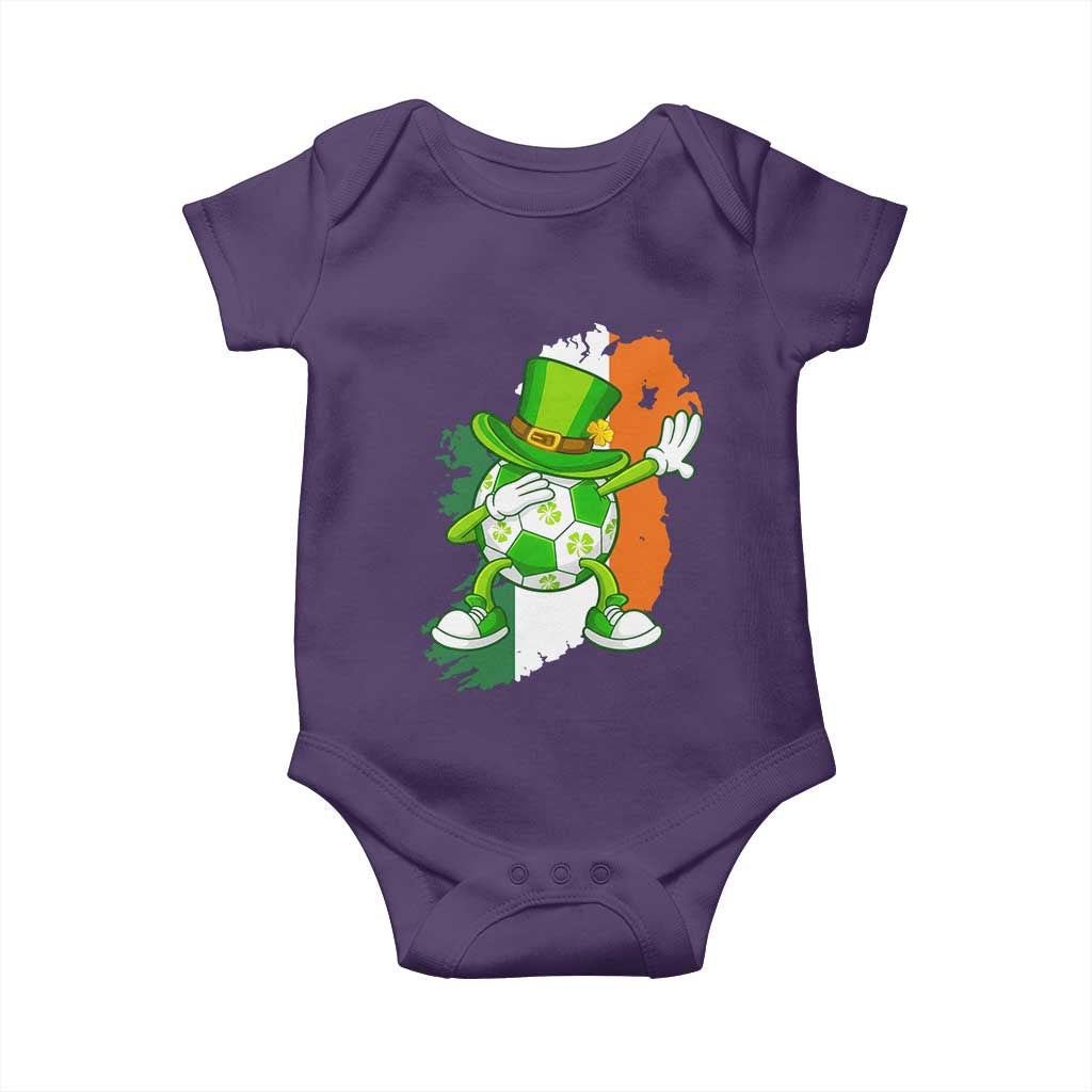 Funny Dabbing Soccer Ball Baby Onesie St Patricks Day TS12 Purple Print Your Wear