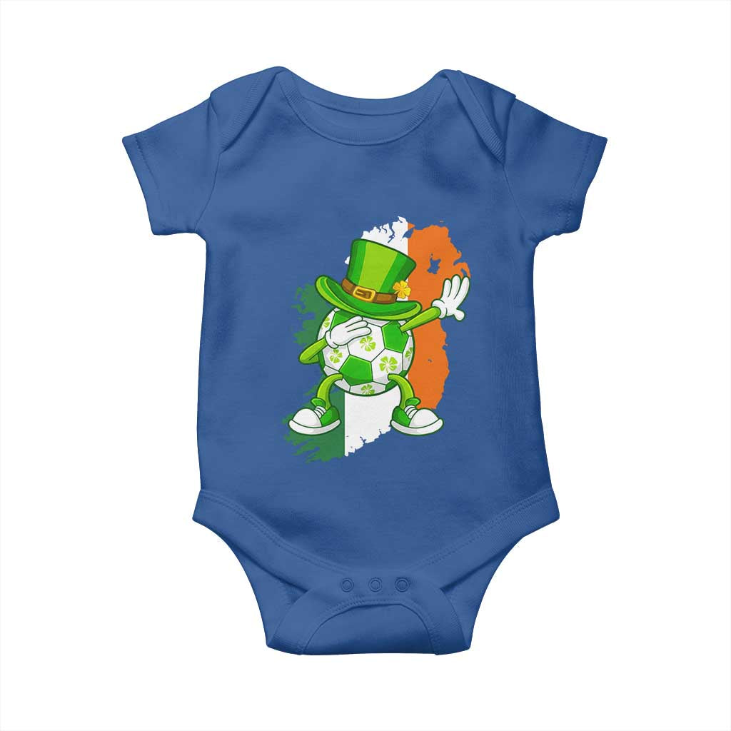 Funny Dabbing Soccer Ball Baby Onesie St Patricks Day TS12 Royal Blue Print Your Wear