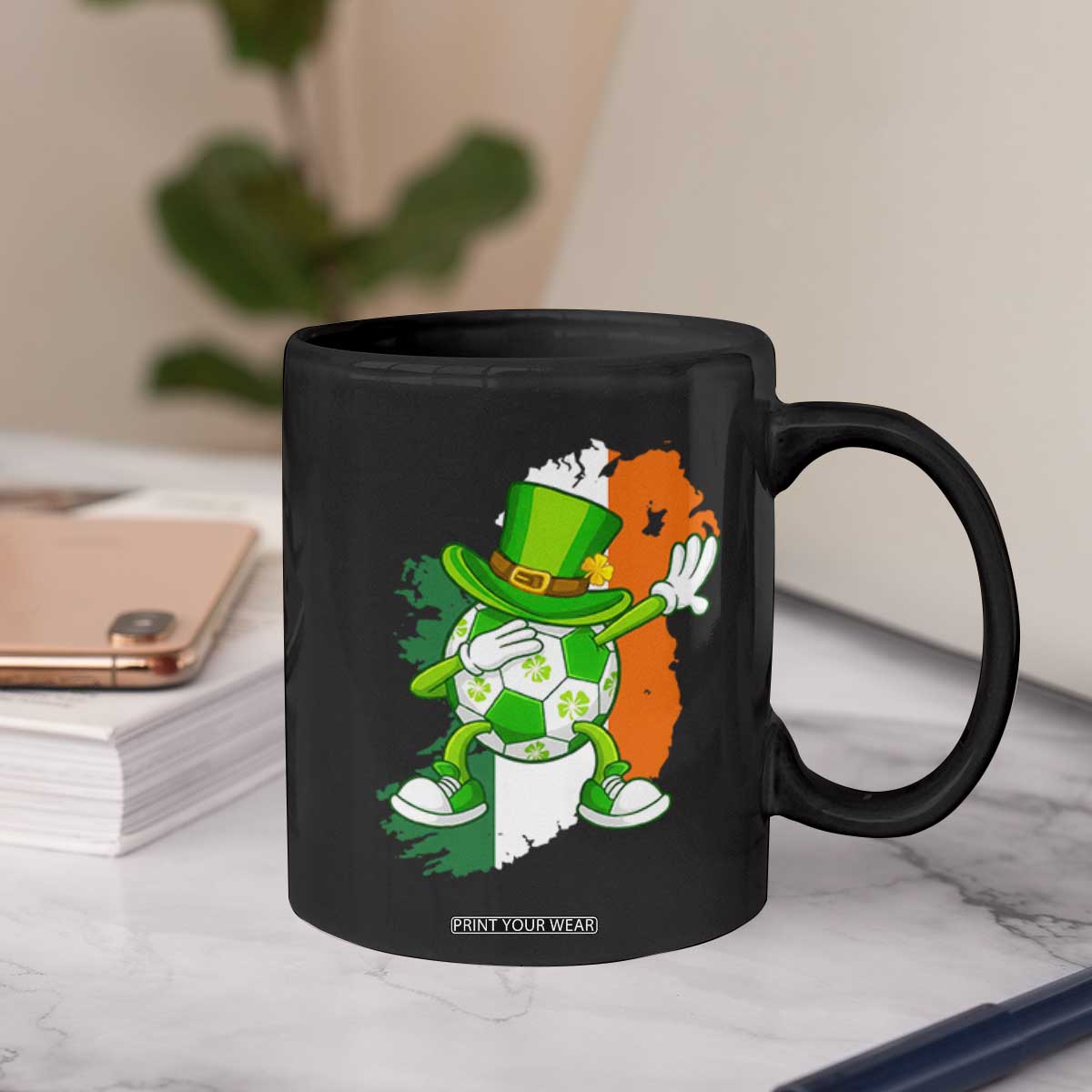 Funny Dabbing Soccer Ball Coffee Mug St Patricks Day TS12 Print Your Wear