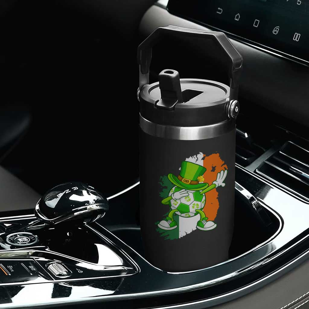 Funny Dabbing Soccer Ball Flip Straw Tumbler St Patricks Day TS12 Print Your Wear
