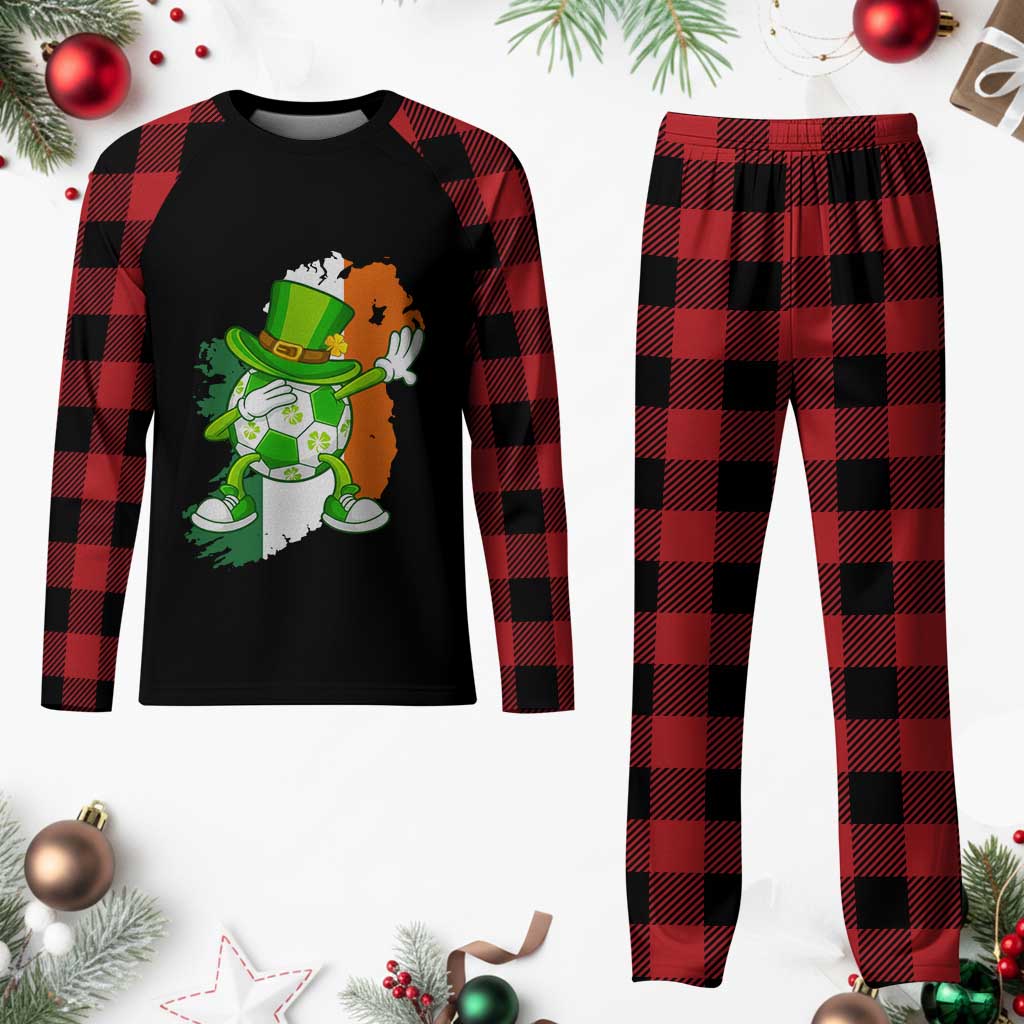 Funny Dabbing Soccer Ball Plaid Pajama Set St Patricks Day TS12 Buffalo Plaid Print Your Wear