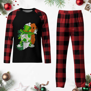 Funny Dabbing Soccer Ball Plaid Pajama Set St Patricks Day TS12 Buffalo Plaid Print Your Wear