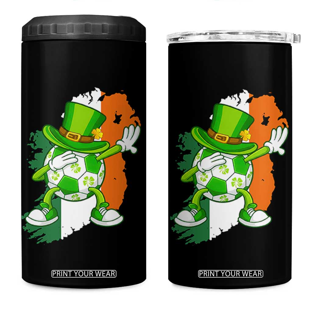 Funny Dabbing Soccer Ball 4 in 1 Can Cooler Tumbler St Patricks Day TS12 One Size: 16 oz Black Print Your Wear