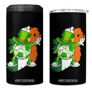 Funny Dabbing Soccer Ball 4 in 1 Can Cooler Tumbler St Patricks Day TS12 One Size: 16 oz Black Print Your Wear