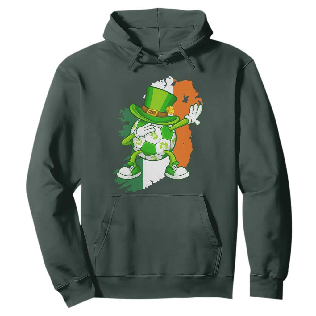Funny Dabbing Soccer Ball Hoodie St Patricks Day TS12 Dark Forest Green Print Your Wear