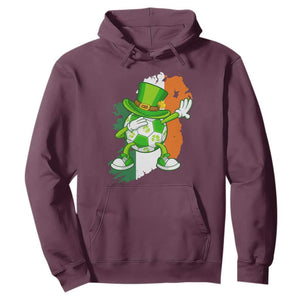 Funny Dabbing Soccer Ball Hoodie St Patricks Day TS12 Maroon Print Your Wear