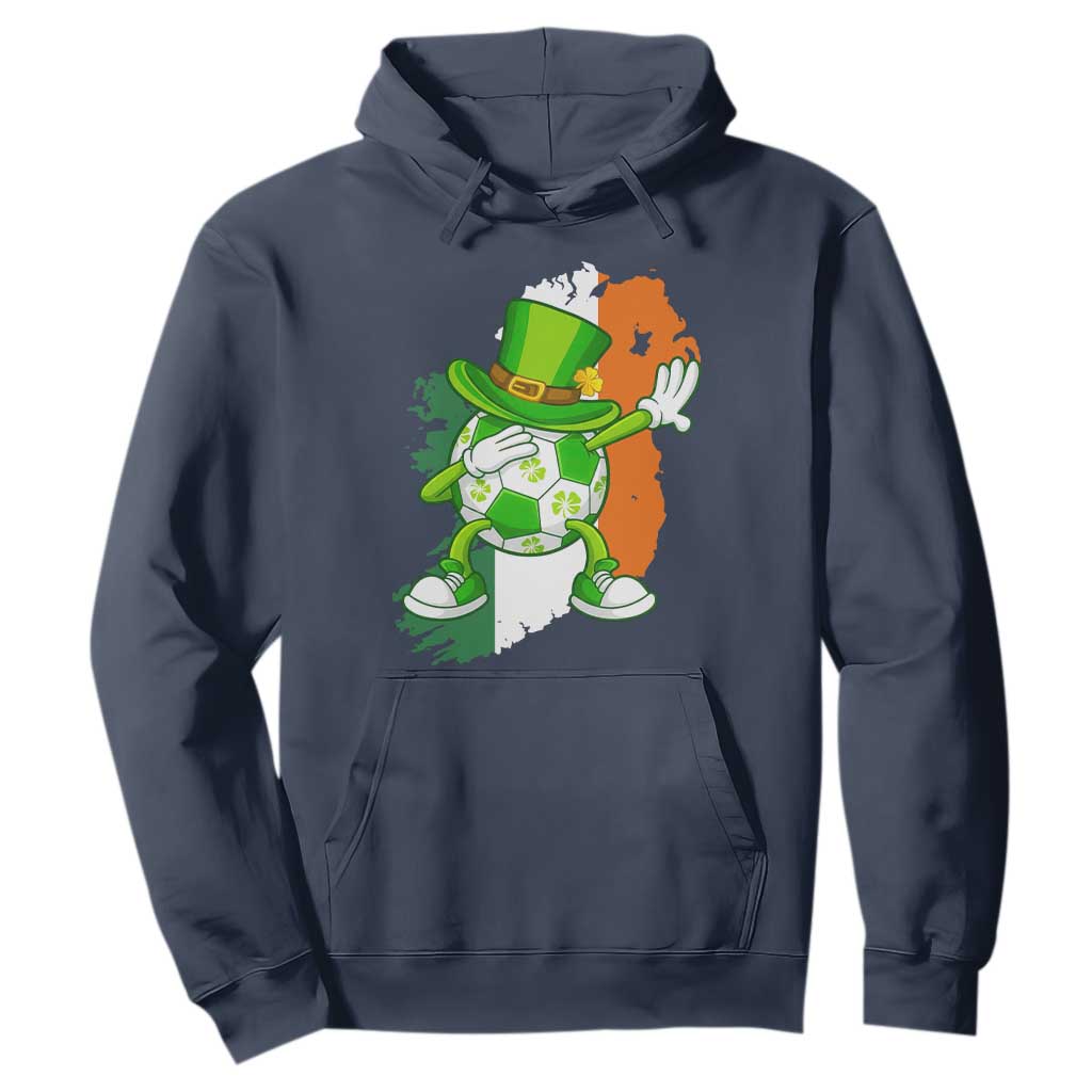 Funny Dabbing Soccer Ball Hoodie St Patricks Day TS12 Navy Print Your Wear