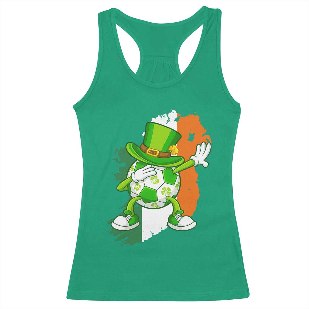 Funny Dabbing Soccer Ball Racerback Tank Top St Patricks Day TS12 Irish Green Print Your Wear