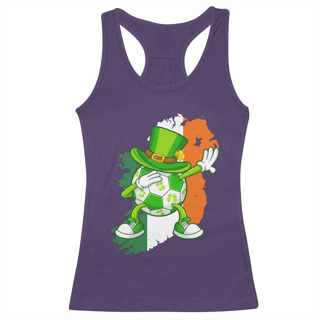 Funny Dabbing Soccer Ball Racerback Tank Top St Patricks Day TS12 Purple Print Your Wear