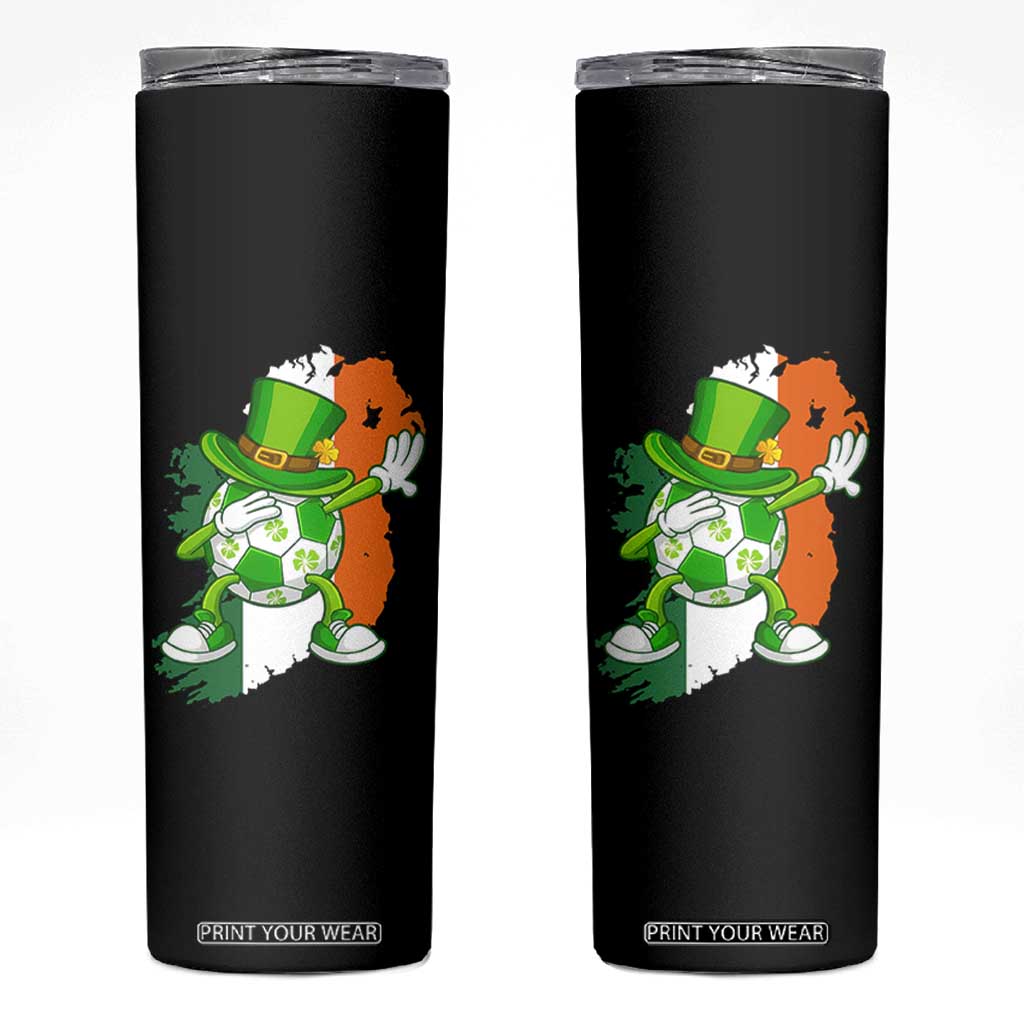 Funny Dabbing Soccer Ball Skinny Tumbler St Patricks Day TS12 Black Print Your Wear