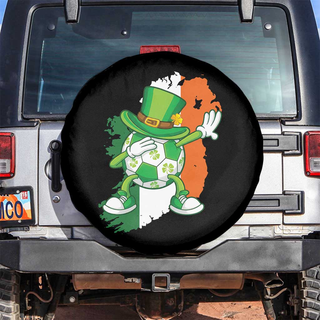 Funny Dabbing Soccer Ball Spare Tire Cover St Patricks Day TS12 No hole Black Print Your Wear