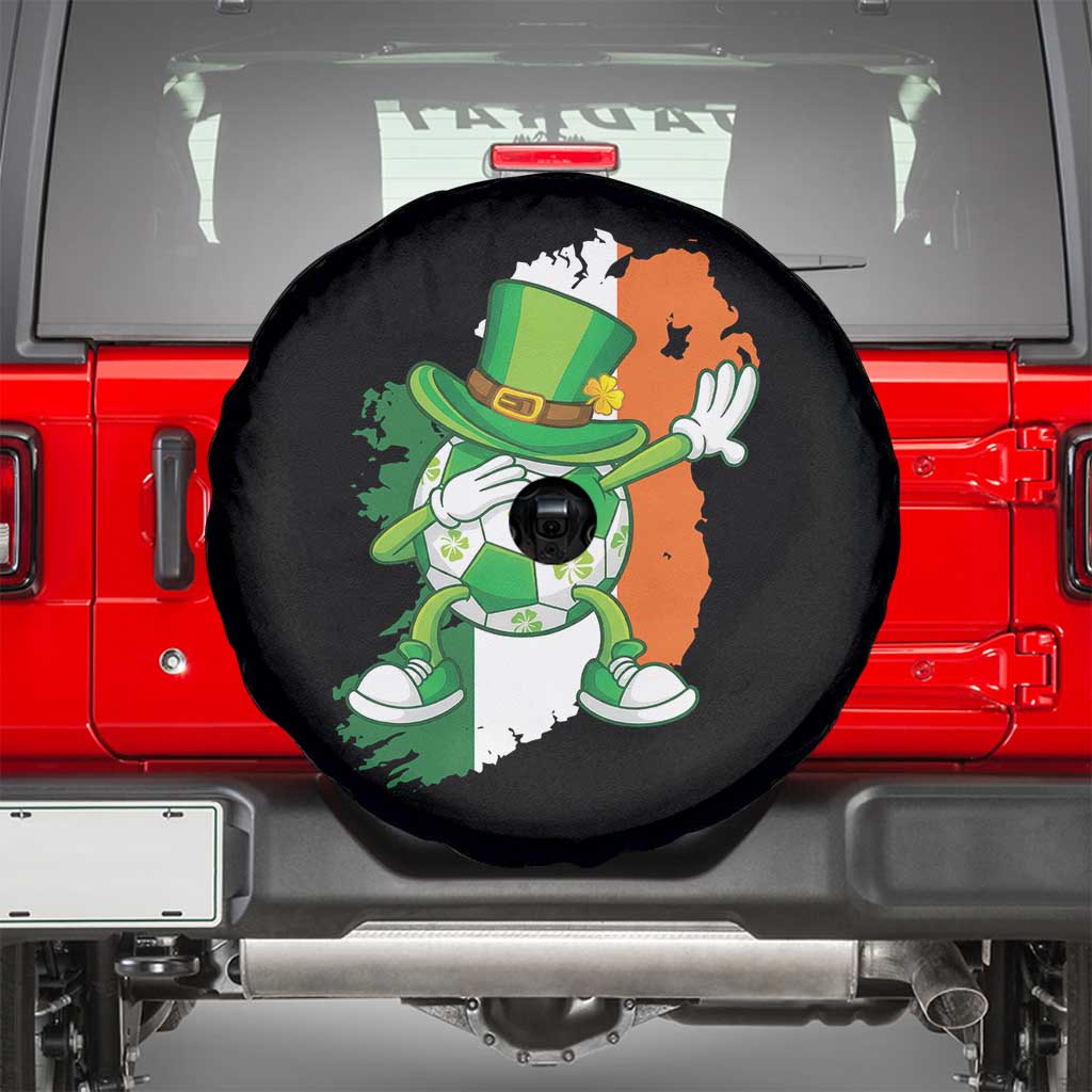 Funny Dabbing Soccer Ball Spare Tire Cover St Patricks Day TS12 Black Print Your Wear