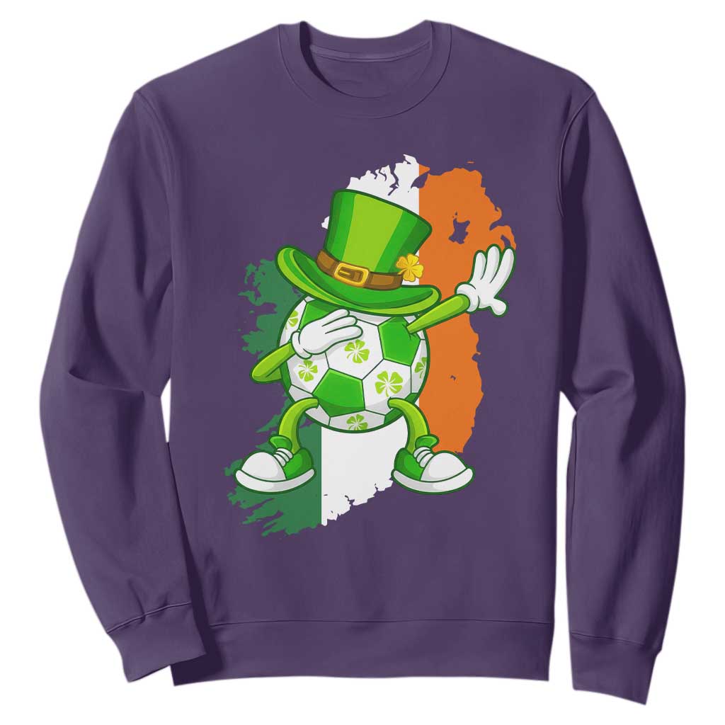 Funny Dabbing Soccer Ball Sweatshirt St Patricks Day TS12 Purple Print Your Wear