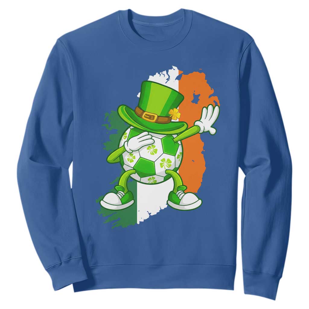 Funny Dabbing Soccer Ball Sweatshirt St Patricks Day TS12 Royal Blue Print Your Wear