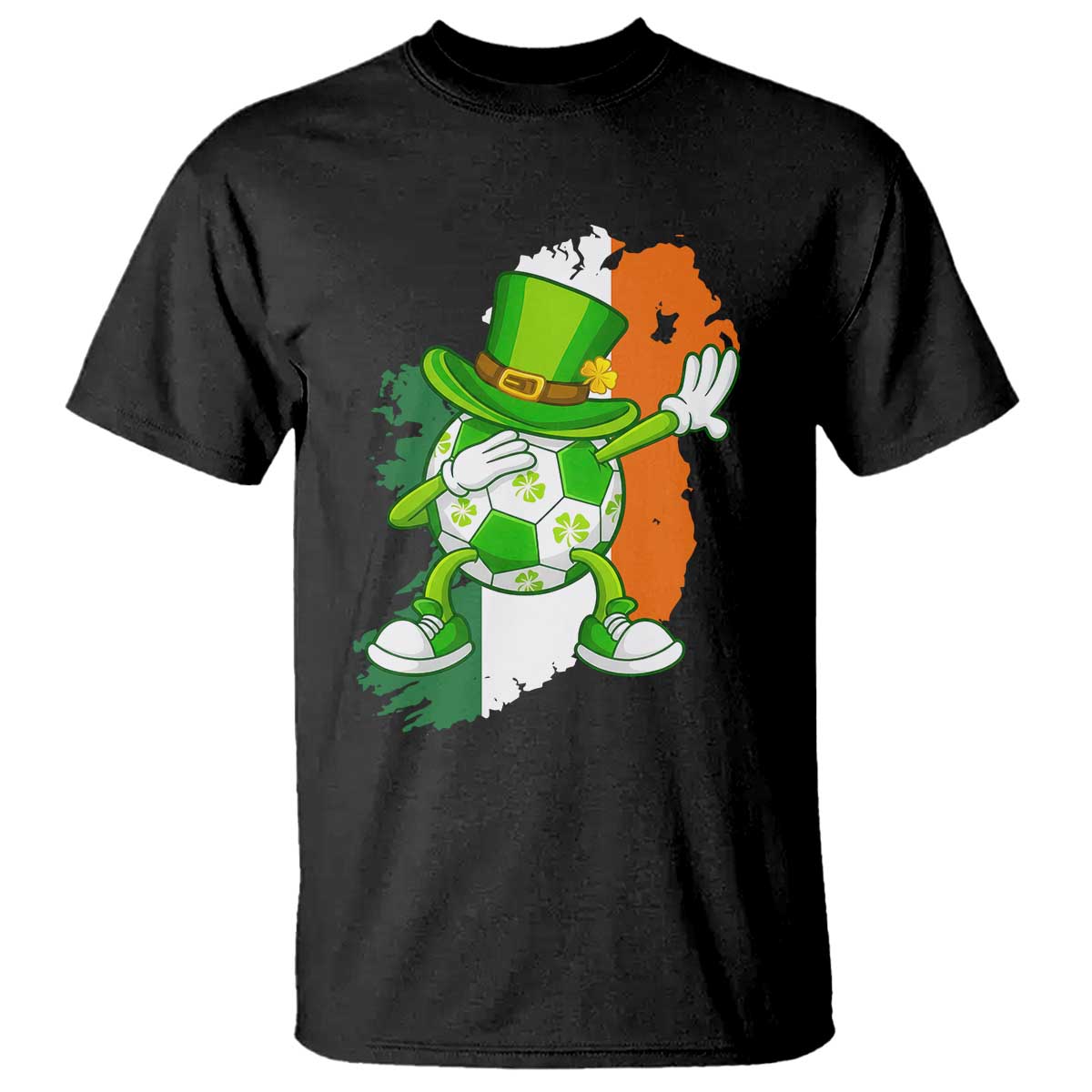 Funny Dabbing Soccer Ball T Shirt St Patricks Day TS12 Black Print Your Wear