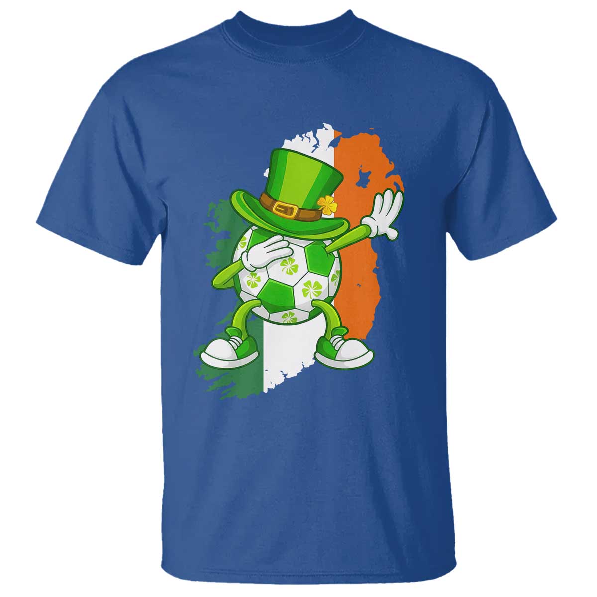 Funny Dabbing Soccer Ball T Shirt St Patricks Day TS12 Royal Blue Print Your Wear