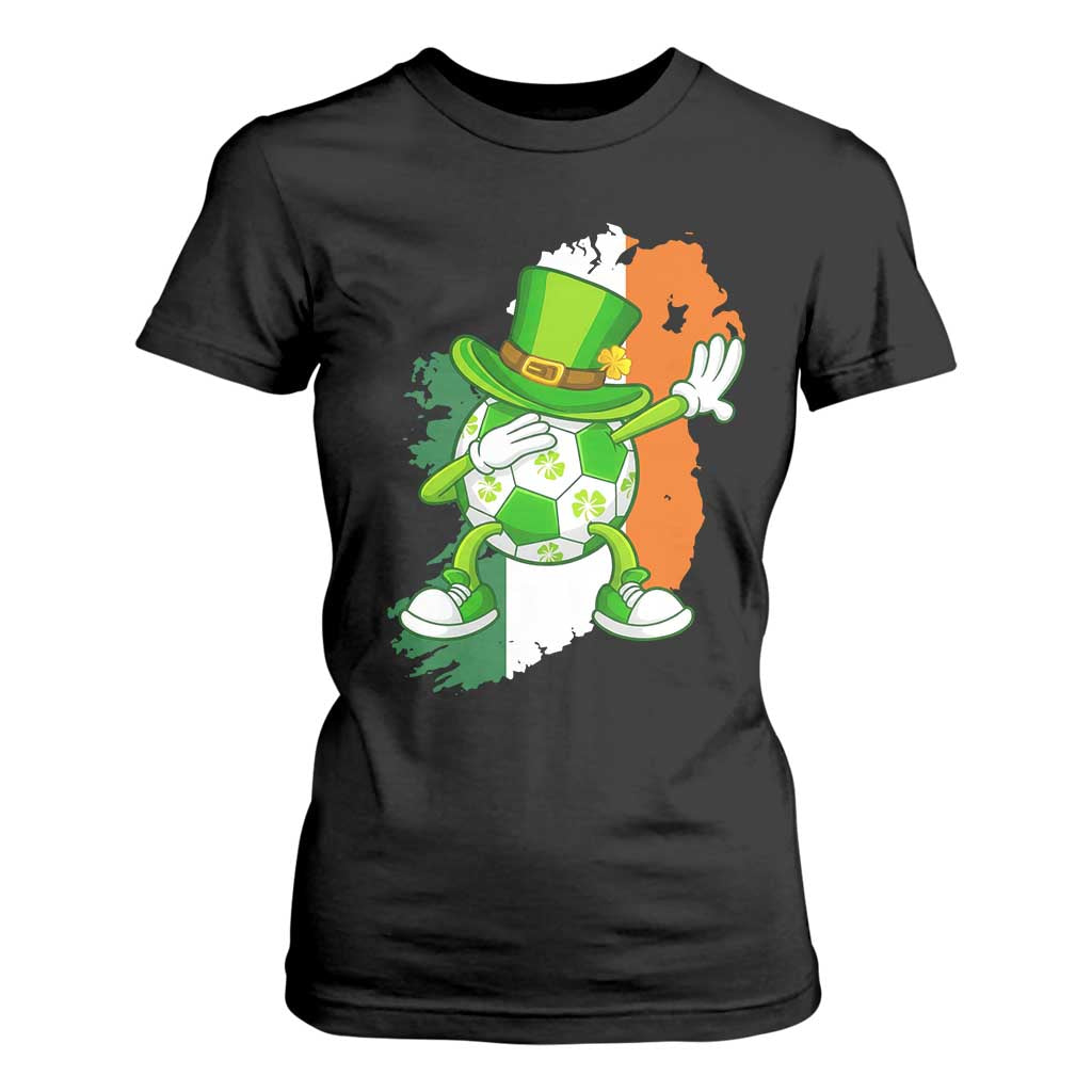 Funny Dabbing Soccer Ball T Shirt For Women St Patricks Day TS12 Black Print Your Wear