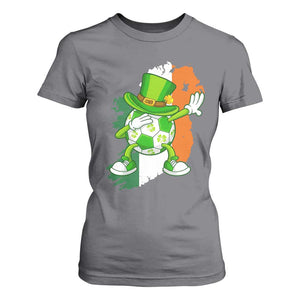 Funny Dabbing Soccer Ball T Shirt For Women St Patricks Day TS12 Charcoal Print Your Wear